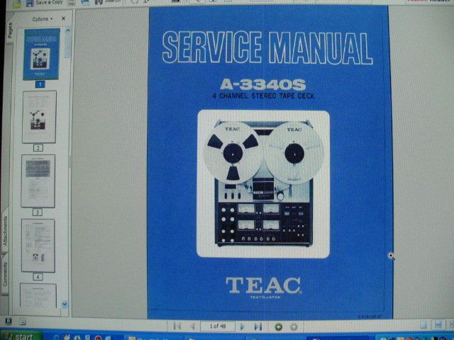 TEAC A 3340S 3340 S Reel To Reel SERVICE MANUAL  