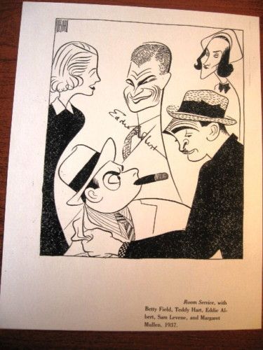 Al Hirschfeld Print Room Service /Signed Eddie Albert  