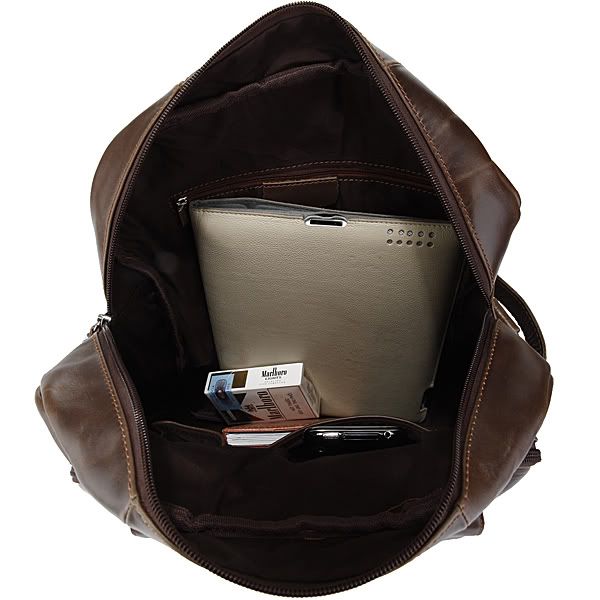 NWT Vintage Leather Mens Fashion Laptop Backpack Travel Handbag 