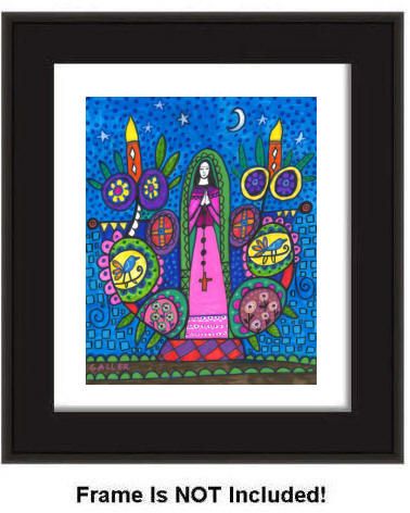   Art Original Painting Tree of Life Candle Virgin of Guadalupe  