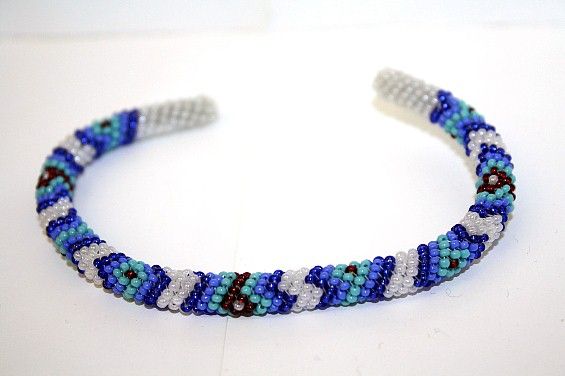 NICE VERY LARGE FULLY BEADED NATIVE AMERICAN INDIAN BRACELET CUFF