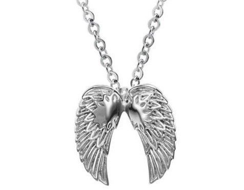 JS07 High Quality 316L Stainless Steel Silver Angels Wings Fashion 
