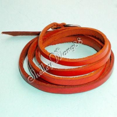 Vintage Leather Buckle Belt Bracelet Wristband Red Cool  