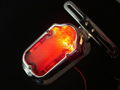 CHROME AFTERMARKET TOMBSTONE TAIL LIGHT FOR HARLEY CHOPPER BOBBER 