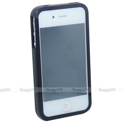 Black iPhone 4S 4G Front+Black Hard Case Skin Cover Screen Protector 