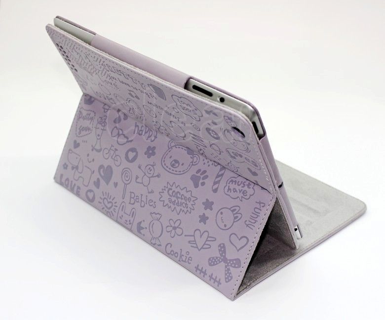 New iPad 3rd Generation Stylish Smart Cover PU Leather Case W/Stand 
