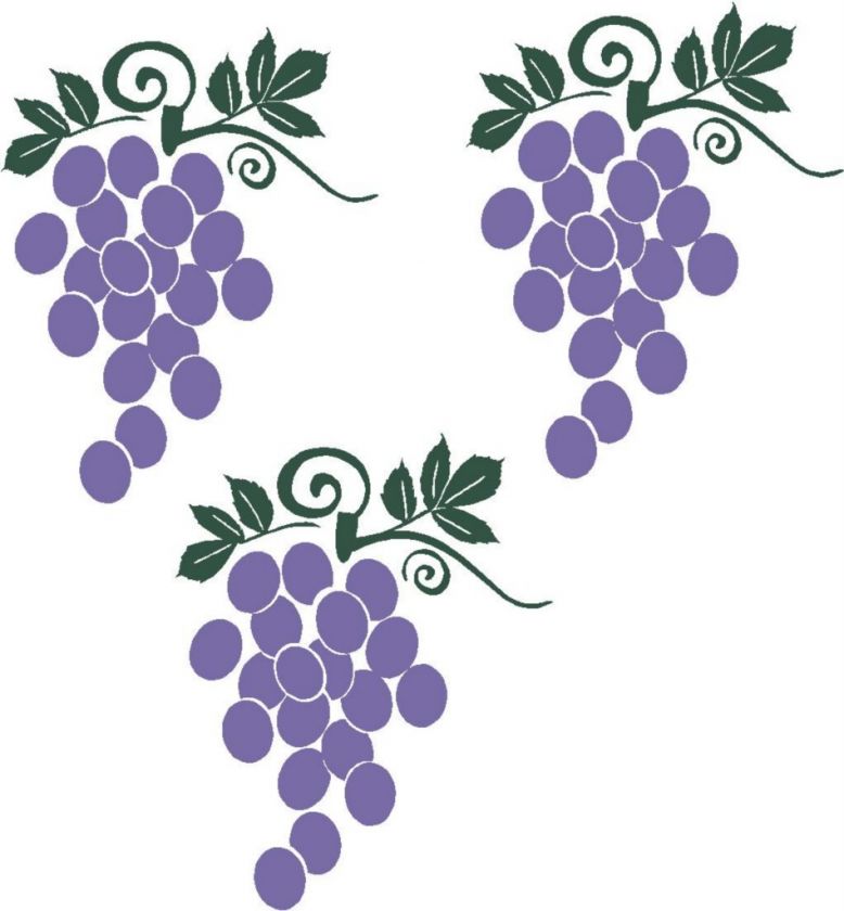 Grapes Fruit Wall Stickers Vinyl Kitchen Decor Decal  