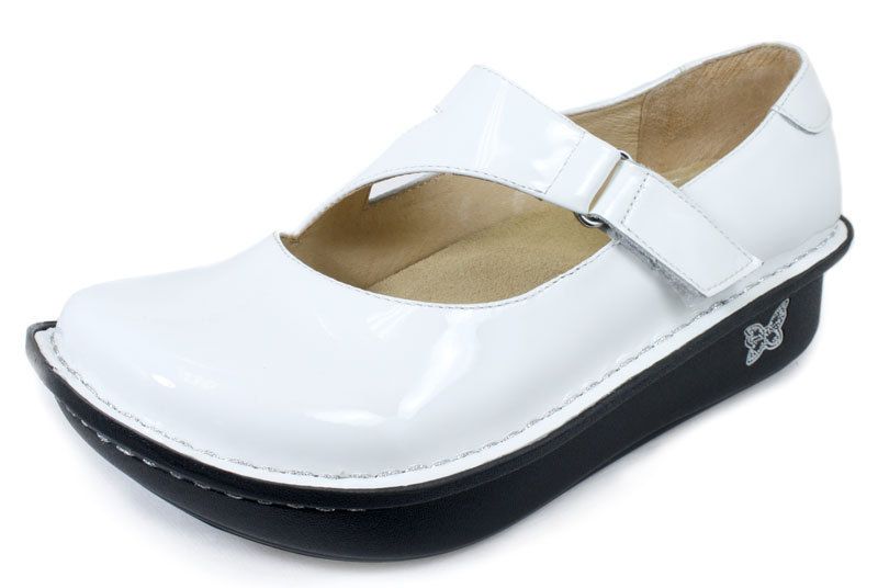   DAYNA White Patent Leather Nursing Professional Shoes DAY 100  