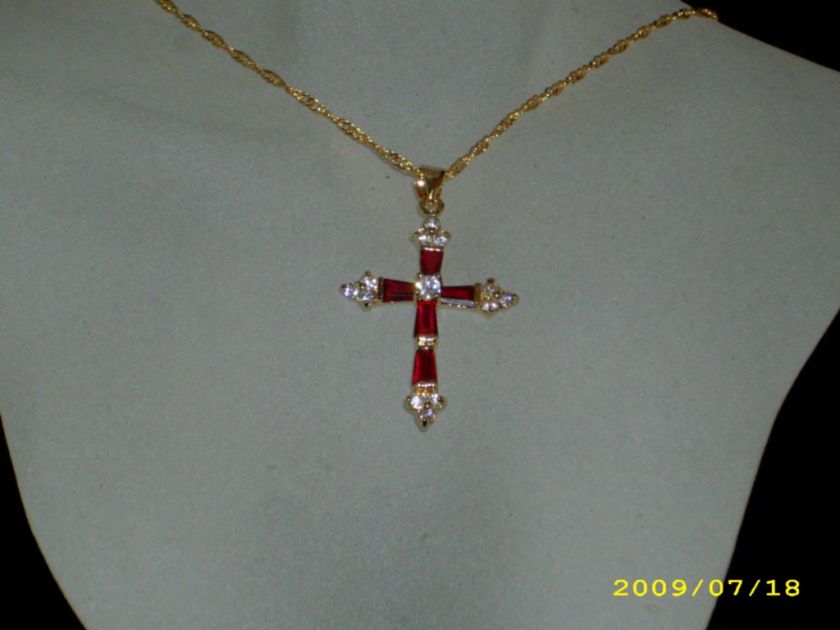 18k GOLD PLATED CROSS IN 5 COLORS YOUR CHOICE  