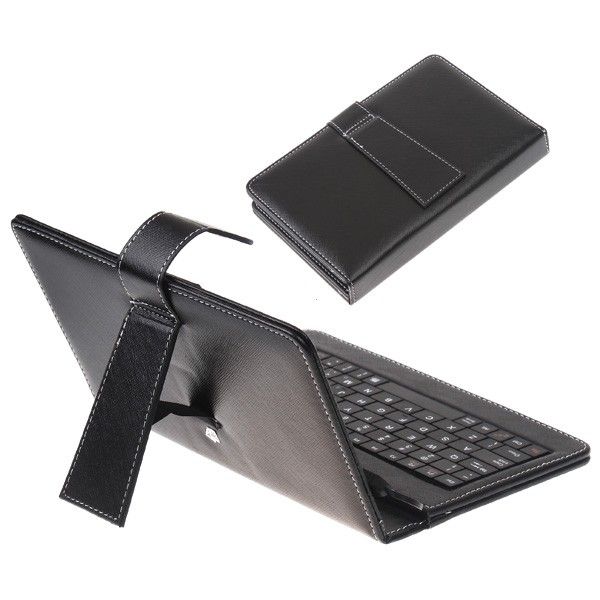 USB Keyboard & Leather Case Pouch Cover for 7 Tablet PC With Stylus 