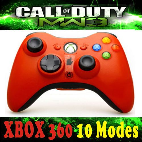 New Wireless Modded Xbox360 Rapid Fire Controller 10 Mode hot RED COD8 